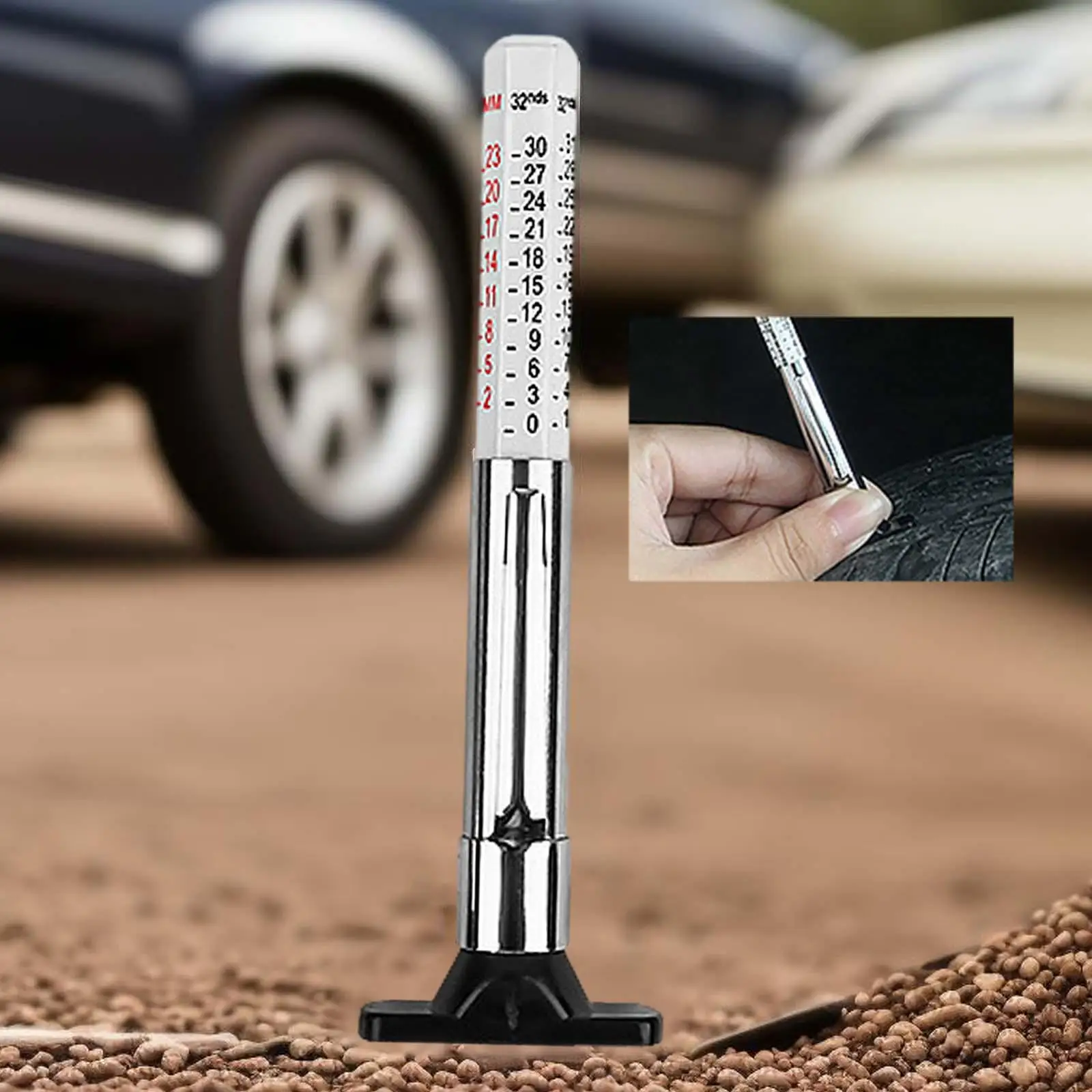 

Tire Depth Gauge Tool Tyre Tread Depth Gauge for Car Motorcycle SUV