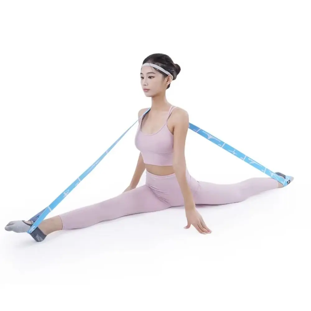 Nylon Yoga Pilates Resistance Band Segmented Markings Multi-Functional Yoga Strap Elastic Band Gym Equipment Portable