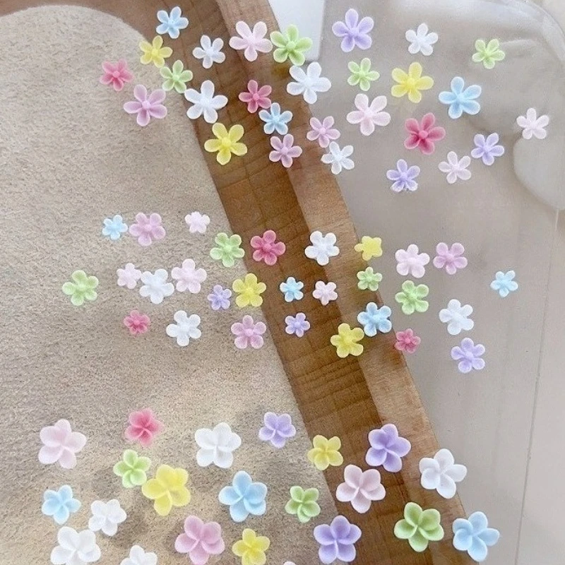 

Colorful Frangipani Lily Flower Camellia Nail Art Decoration Vintage Rose Ice Transparent Resin Carved Accessories Manicure Tool