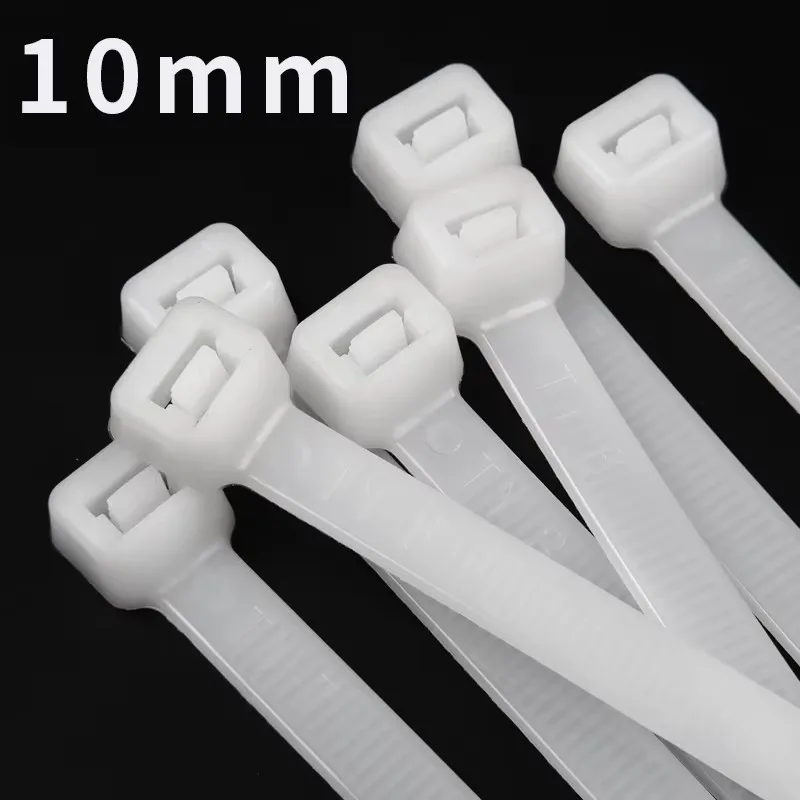 10PCS/10mm Width Heavy Duty Large Nylon Self-locking Cable Tie for Outdoor Construction Cable Management