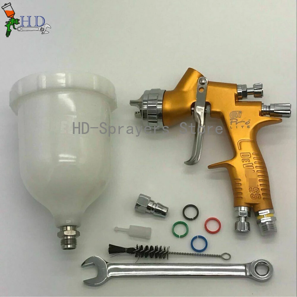 Car Spray Gun TE20/T110 1.3/1.8mm Nozzle HVLP PRO Car Paint Tool Pistol 600ml cup for Varnishes and Primers