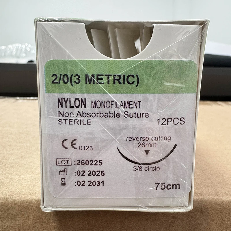 12 Pcs Nylon PGA Suture Thread Special For Pet 90cm 75cm ,Silk Sutures With Needle Animal Hospital Teaching Demonstration