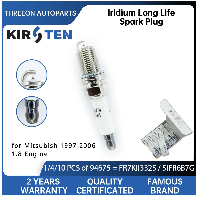 KIRSTEN Iridium Spark Plug for Mitsubishi PAJERO 99-2002 CARISMA 97-2006 SPACE STAR MPV FR7KII332S FR7LI332S MD360019 336367