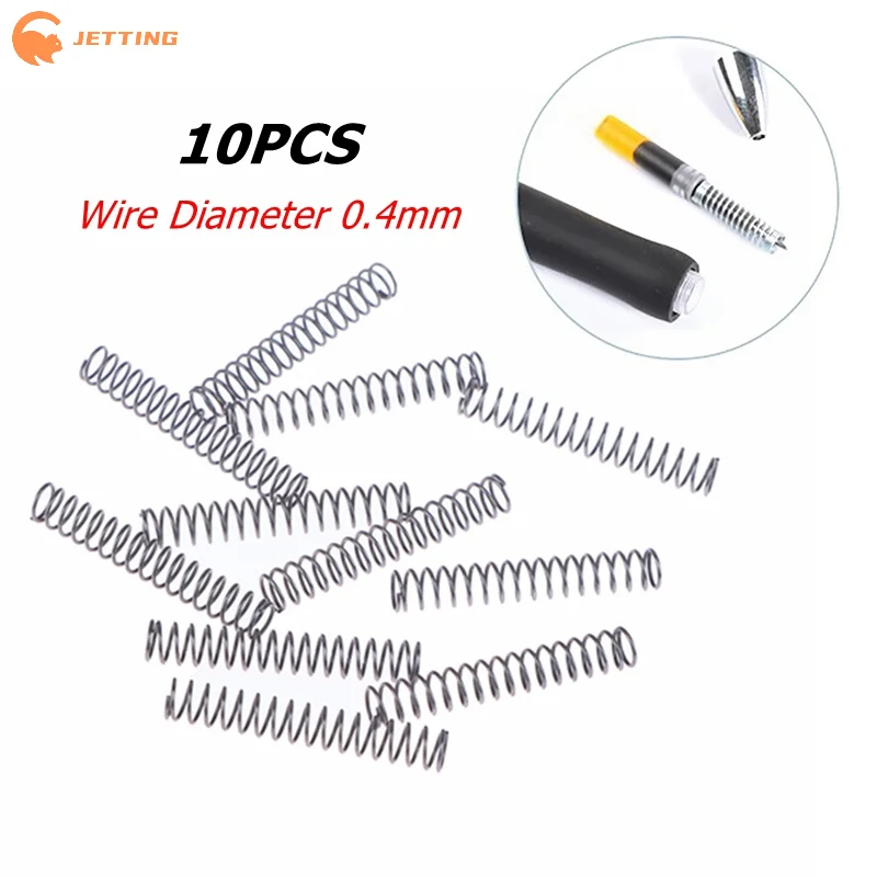 10pcs/lot Ballpoint Pen Spring Wire Diameter 0.4mm Miniature Refill Steel Small Compression Springs