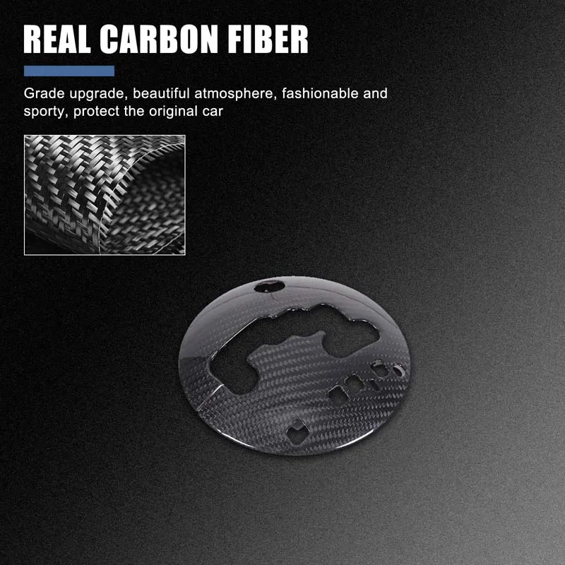 For Fiat 500 2010-2015 Real Carbon Fiber Car Central Control Shift Base Gear Cover Trim Sticker Interior Car Accessories