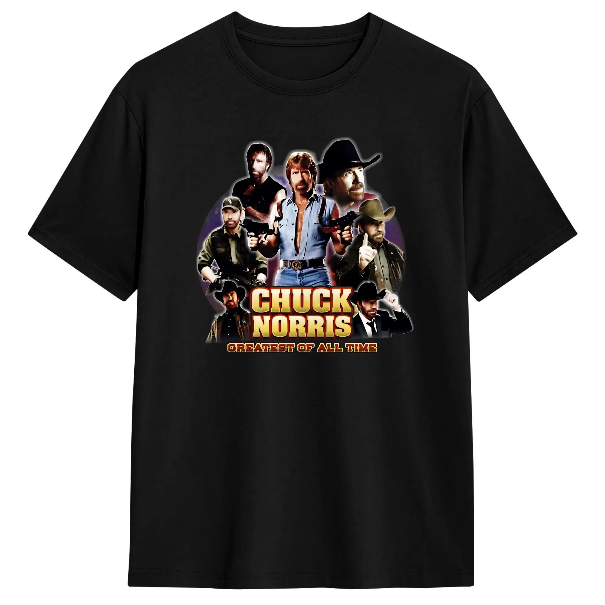 Chuck Norris GOAT T-Shirt for Men  Leisure Cotton Tees Round Neck Short Sleeve T Shirts Gift Idea Clothes