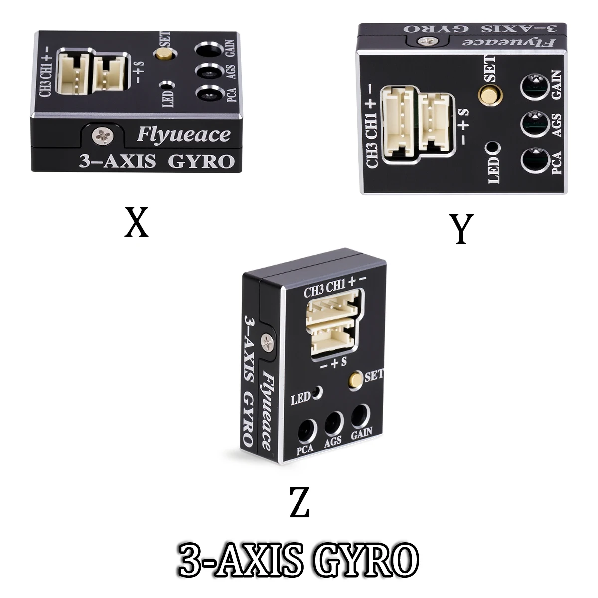 자동 안정성 제어 기능이 있는 3축 자이로, 드리프트, 랠리, 몬스터 트럭, 보트용 소형 통합 수신기
