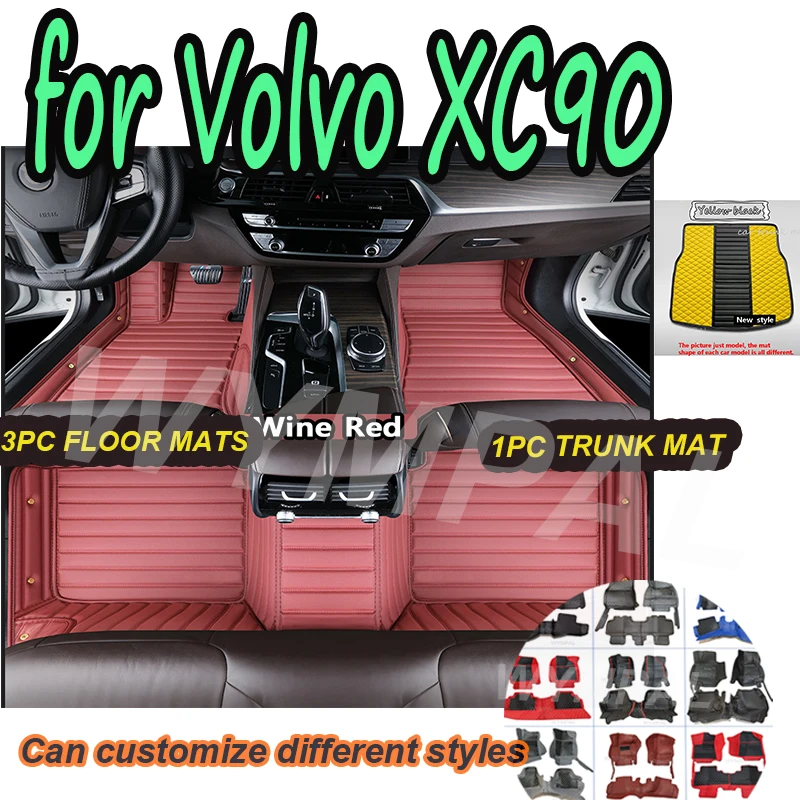 

LUXURY Car Floor Mat For Volvo XC90 MK1 2002~2014 7seat Dirt-resistant Leather Mat Cubre Pisos Para Autos Car Accessories