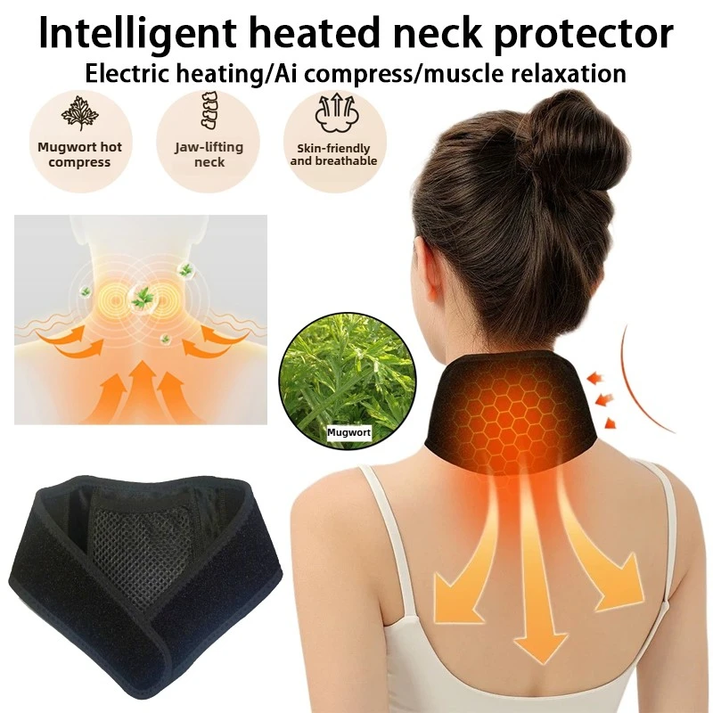 

Intelligent heating neck cover USB charging neck strap electric heating mugwort hot compress for warmth and neck protection