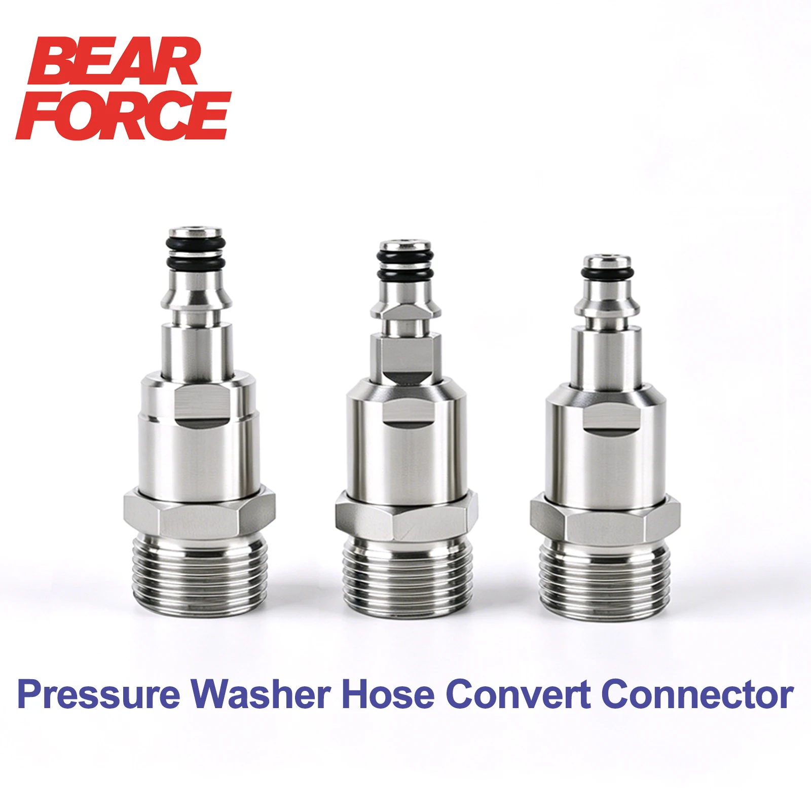 Pressure Washer Hose Convert Connector, 360°Swivel Stainless Steel Kink-Free M22-ID14mm Adapter for Karcher, Bosch, AR, Daewoo