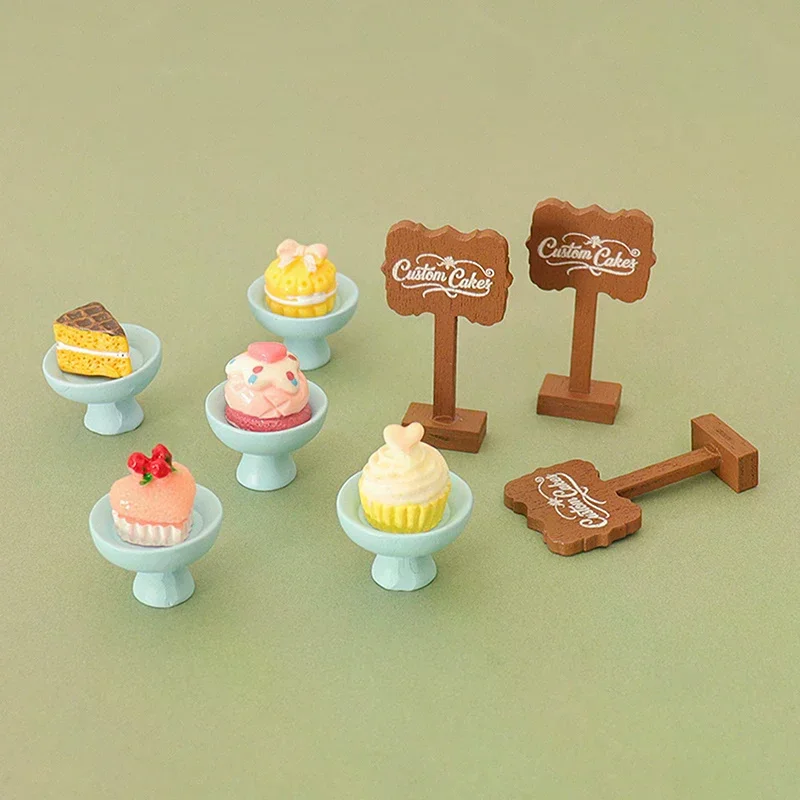 3Pcs/set Cute Miniature Food Toy Dollhouse Mini Dessert Pan Cake Stand Fruit Tray Model For Doll Kitchen Accessories