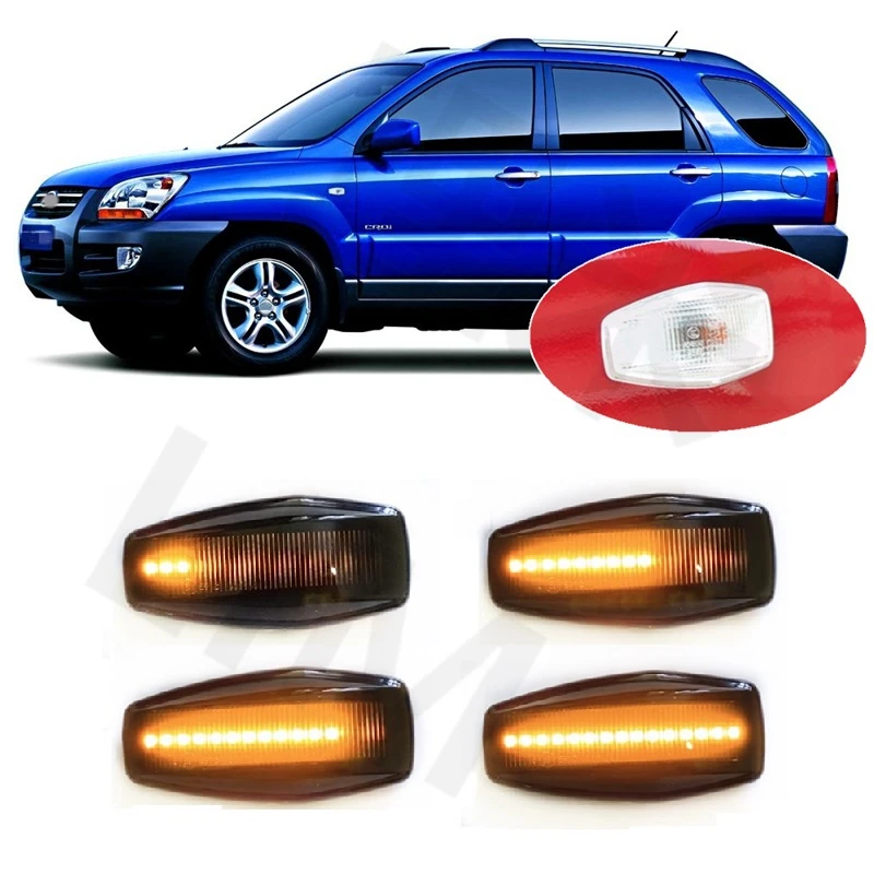 for Kia Sportage JE KM 2004 2005 2006 2007 2008 2009 2010 Lamp Sequential LED Indicator Side Marker Signal Light Accessories