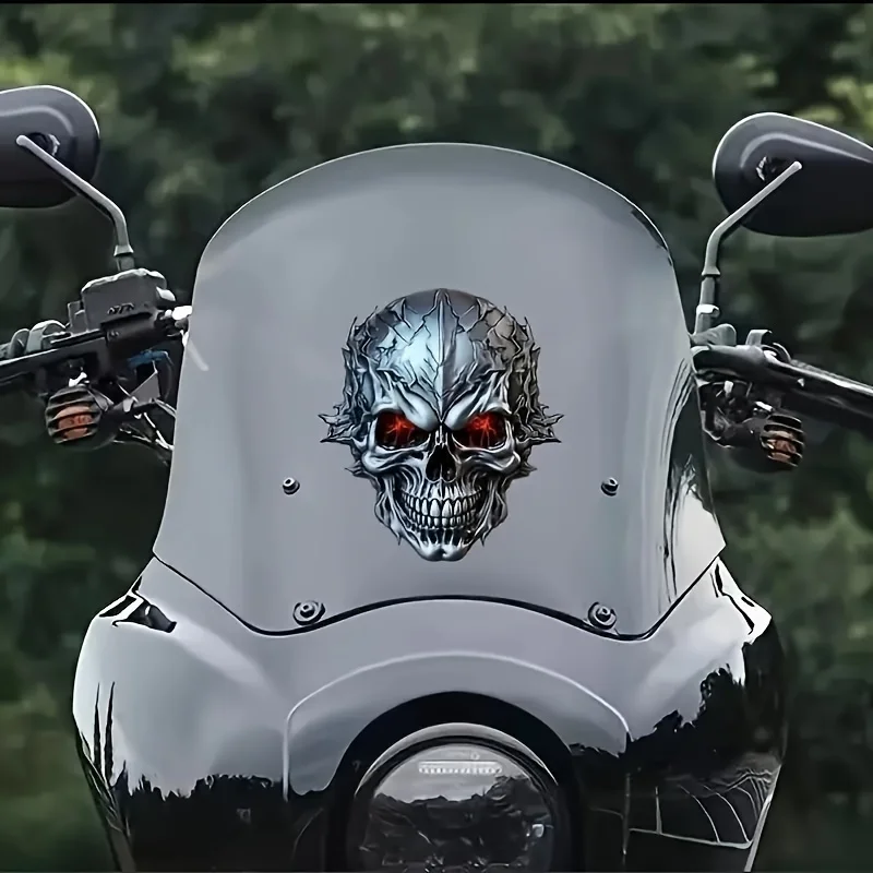 Skull graffiti decorative stickers, car stickers, personalized body modifications, reflective spray painted car stickers