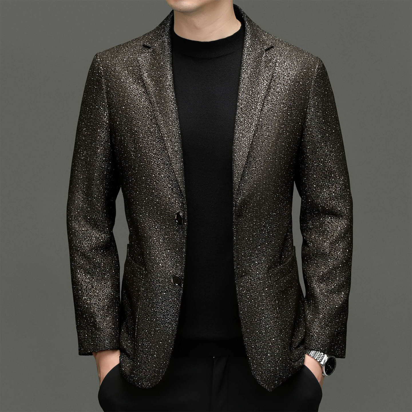 

Высококачественные весенне-осенние куртки из натуральной кожи, модные дубленки с верхним слоем, мужские костюмы в деловом стиле с принтом