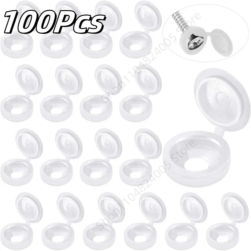 100Pcs/bag  Plastic Foldable Self Tapping Screw Bolt Nail Nut Decorative Cap Furniture Decorative Nuts Cover Furniture Hardware
