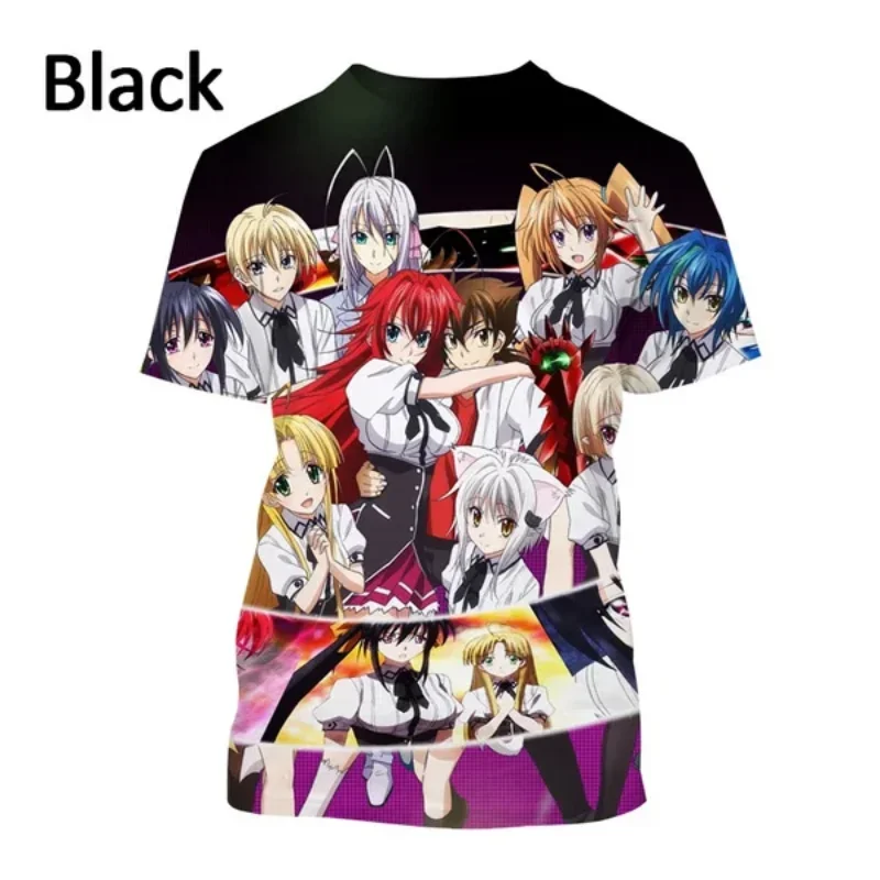 New Fashion  Trendy Anime Men\'s High School DxD 3D Printing T-shirt Casual Harajuku Street Short-sleeved Fashion Top