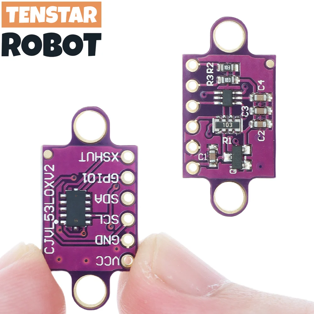 TENSTAR 2pcs VL53L0X Time-of-Flight (ToF) Laser Ranging Sensor Breakout 940nm CJVL53L0XV2 Laser Distance Module IIC