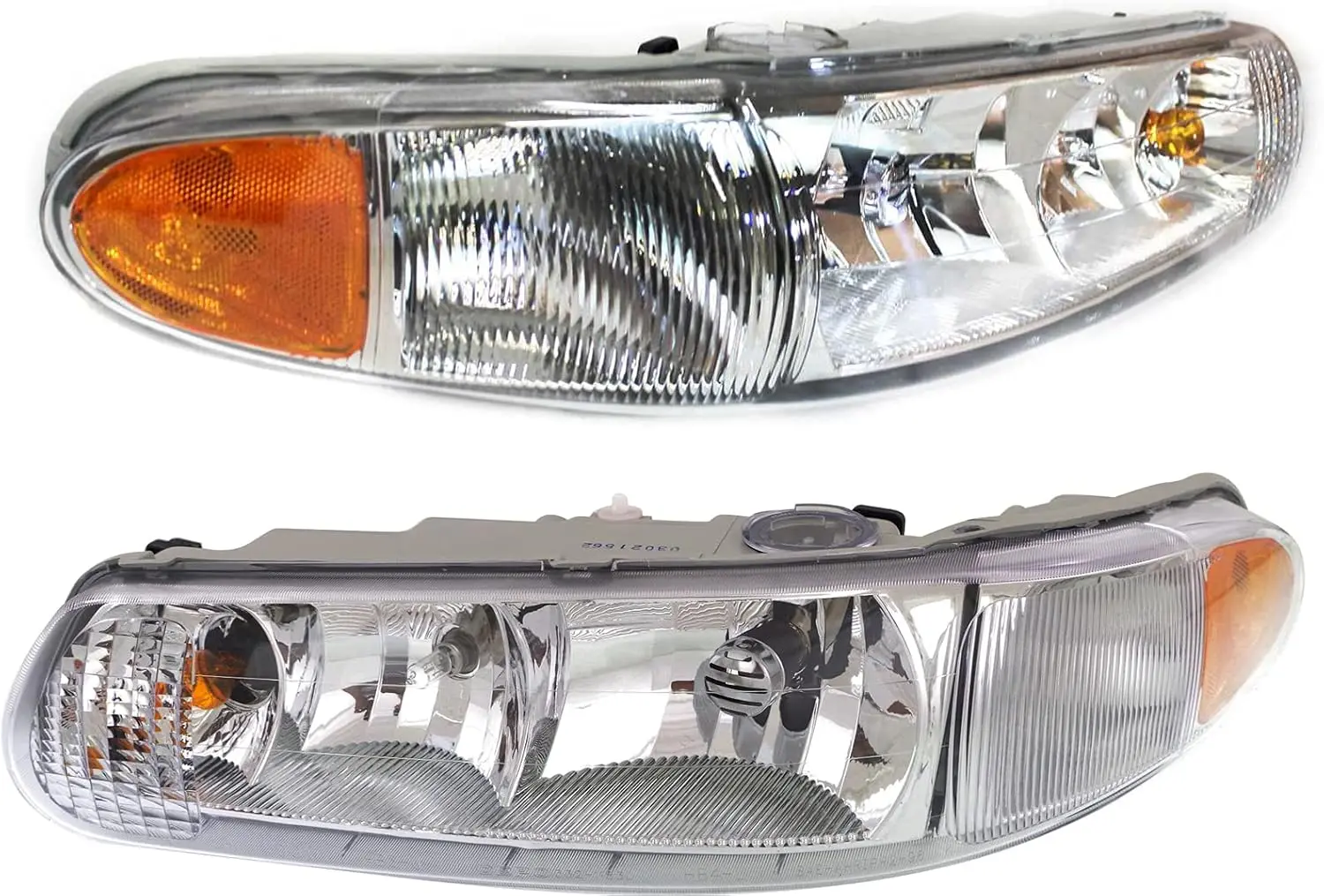 Halogen Headlight Assembly Pair Driver and Passenger Side, Compatible with 1997-2005 Custom Limited Special Ed, with Bulbs, Repl