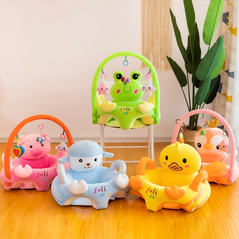 Cute Cartoon Animal Baby Sofa Cradle Support Seat Cover Toddlers Learning To Sit Plush Chair Cushion Cover Toys (without Filler)