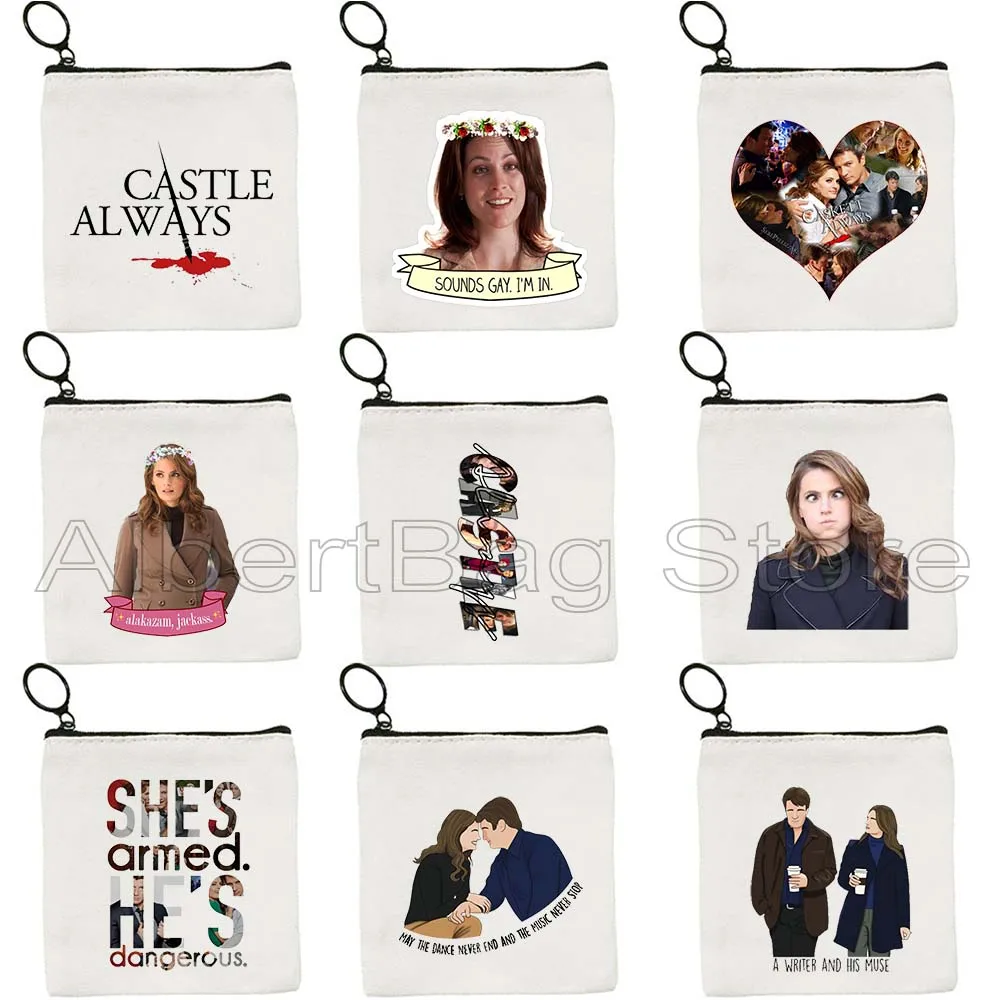 Castle Always Words Kate Beckett 41319 Keep Calm and Trust Kate Fashion TV Show Gift Canvas Coin Purse Key Case Bag Wallet Pouch