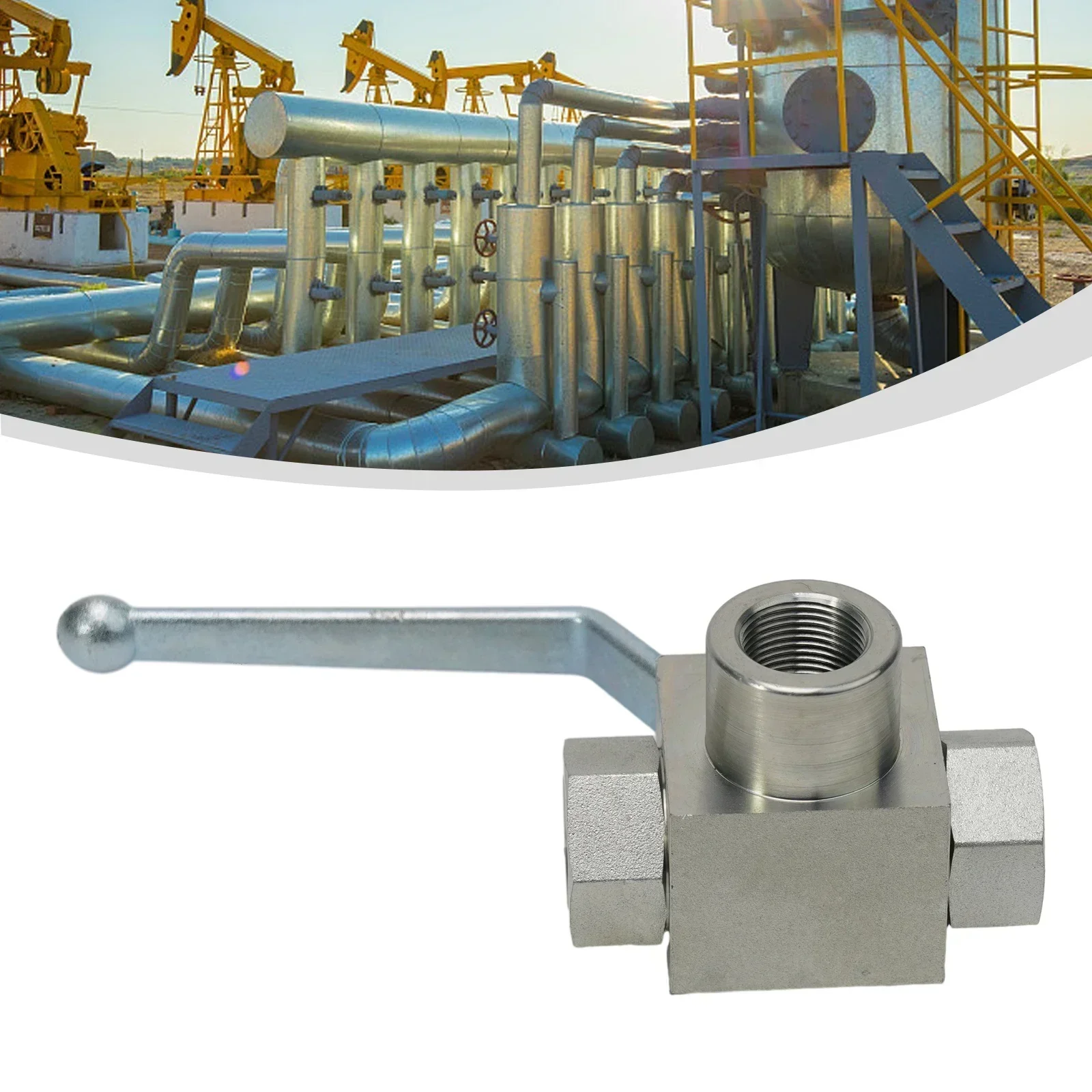 Válvula de bola hidráulica de alta presión de tres vías de 1/4 "a 3/4", válvula de bola de alta presión de goma Manual de rosca interna G1/4 G3/8