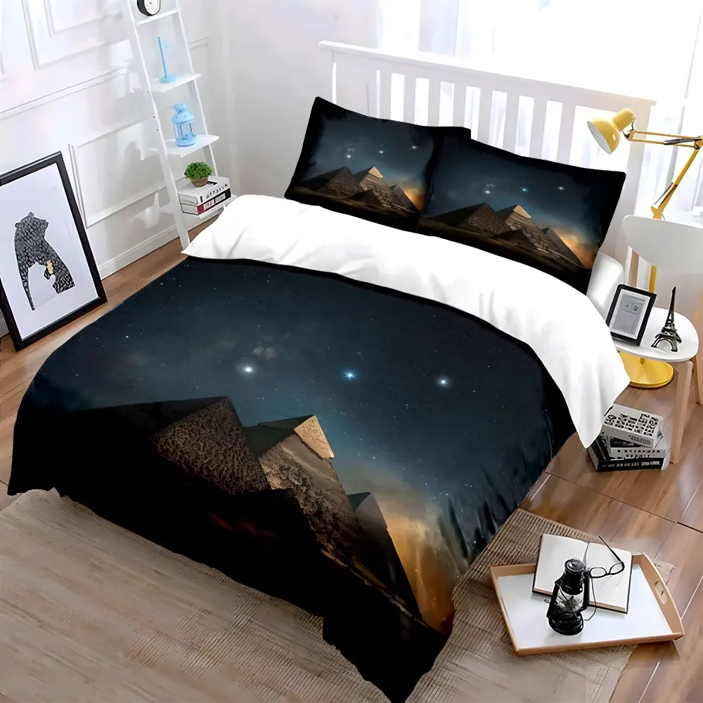 Pyramid Starry Night Decor Set Soft Comfortable Duvet Cover Bedding Set Included 1*Duvet Cover & 2*Pillowcases, gift