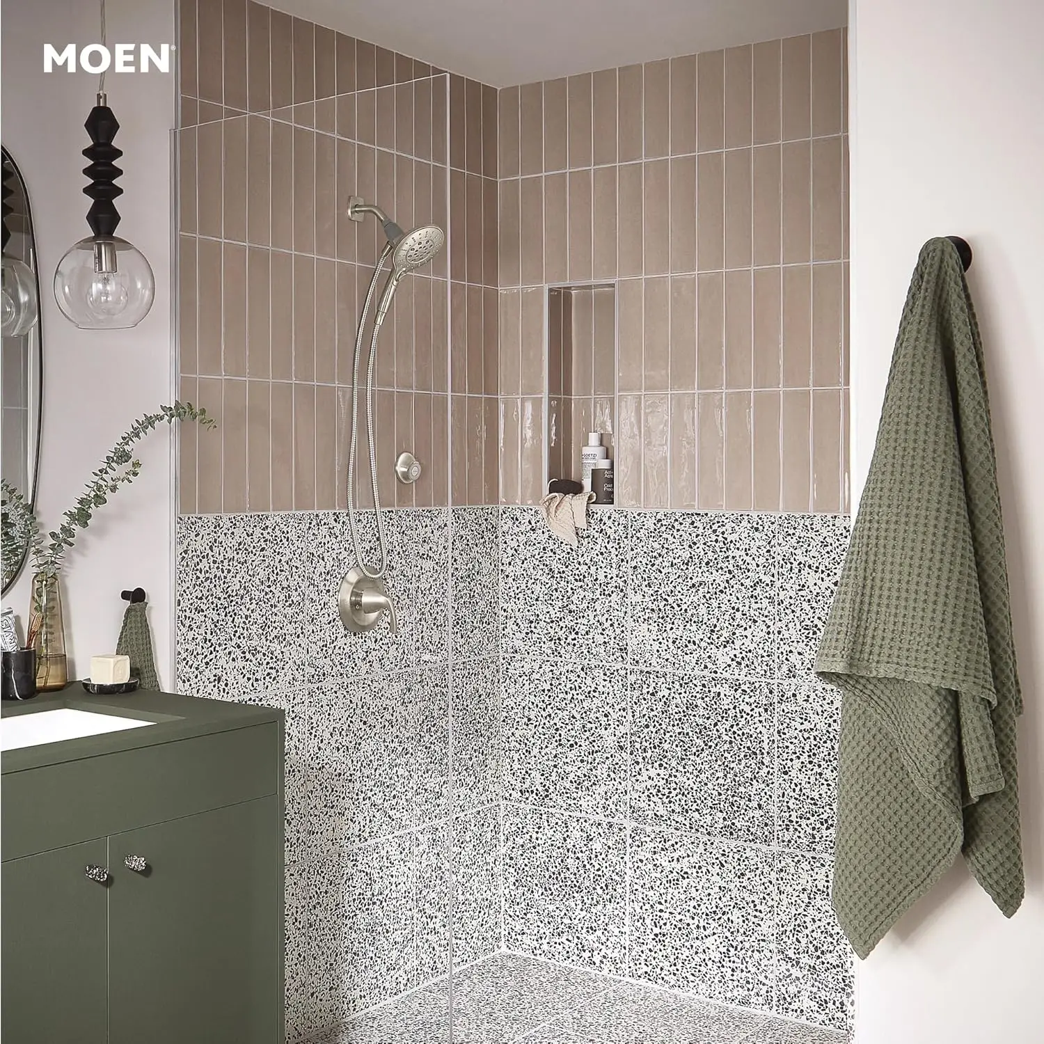 6-Function 5.5-Inch Magnetic Docking Handheld Showerhead, Brushed Nickel Finish