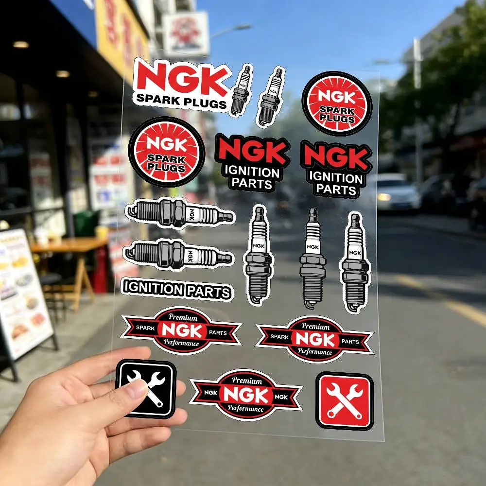 FOR NGK SPARK PLUGS Fashion Universal Scratch Resist Reflective Waterproof Stickers For Auto Motorcycle Helmet Mug Refrigerator
