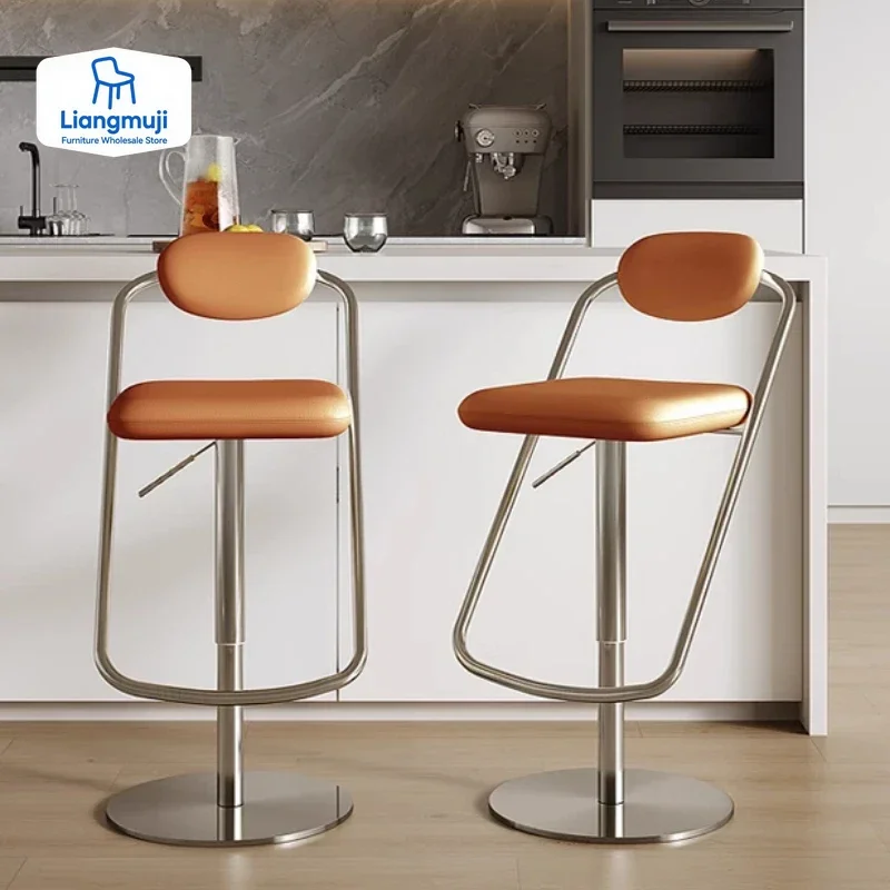 

Modern Minimalist Bar Stools Balcony Hairdressing Ergonomic Bar Stools White Aesthetic Comfortable Metal Sillas Furniture