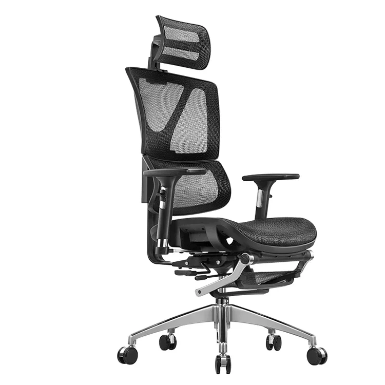 Ergonomic Mesh Back Computer Office Chairs Swivel Recliner High Quality Nylon Mesh Chair With Footrest