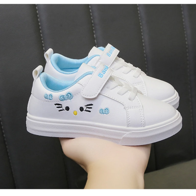 Kid Casual Board Shoes Girls Cute Patterned Flat Shoes Outdoor Children Riding Jogging Sneakers Students Hiking Breathable Shoes