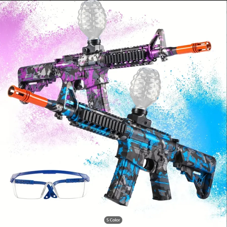 ปืนของเล่นไฟฟ้าอัตโนมัติ M4 ยิงลูกเจลขนาด 7-8 มม. มีสองสีให้เลือก ของเล่นเด็กผู้ชายสำหรับกิจกรรมกลางแจ้ง เสริมสร้างความสัมพันธ์ระหว่างพ่อแม่ลูก เหมาะสำหรับเป็นของขวัญปีใหม่
