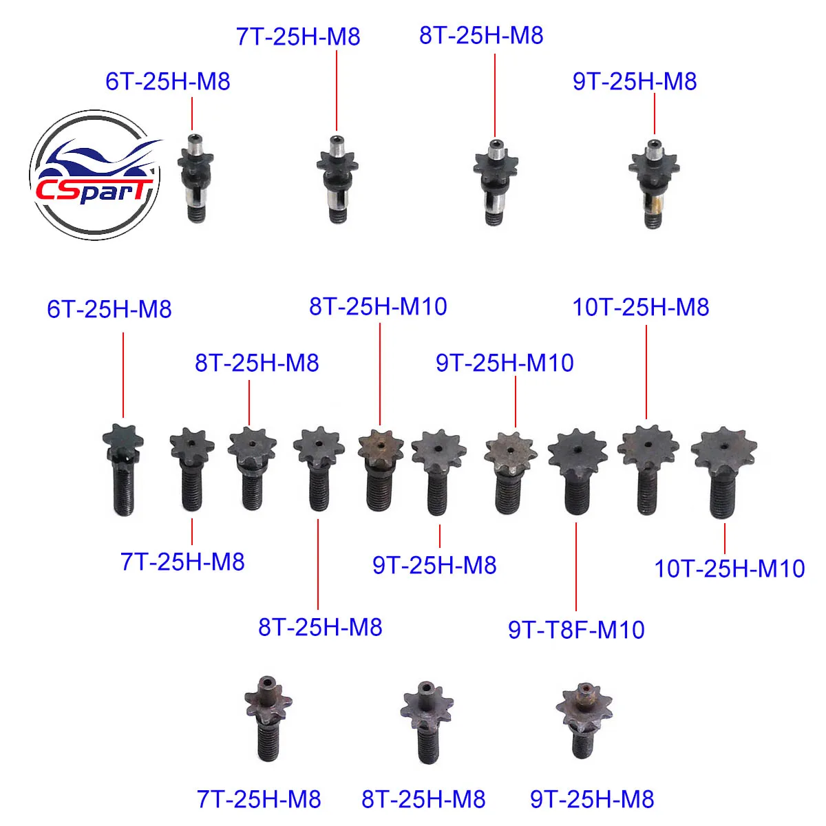 6 7 8 9 10 6T 7T 8T 9T 10T Tooth Front Pinion Sprocket 47CC 49CC Mini Moto Pocket Dirt Pit Bike ATV 25H T8F