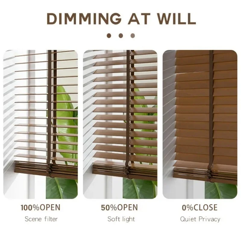 ستائر فينيسية خشبية حديثة بحجم مخصص لنافذة فندق المكتب المنزلي