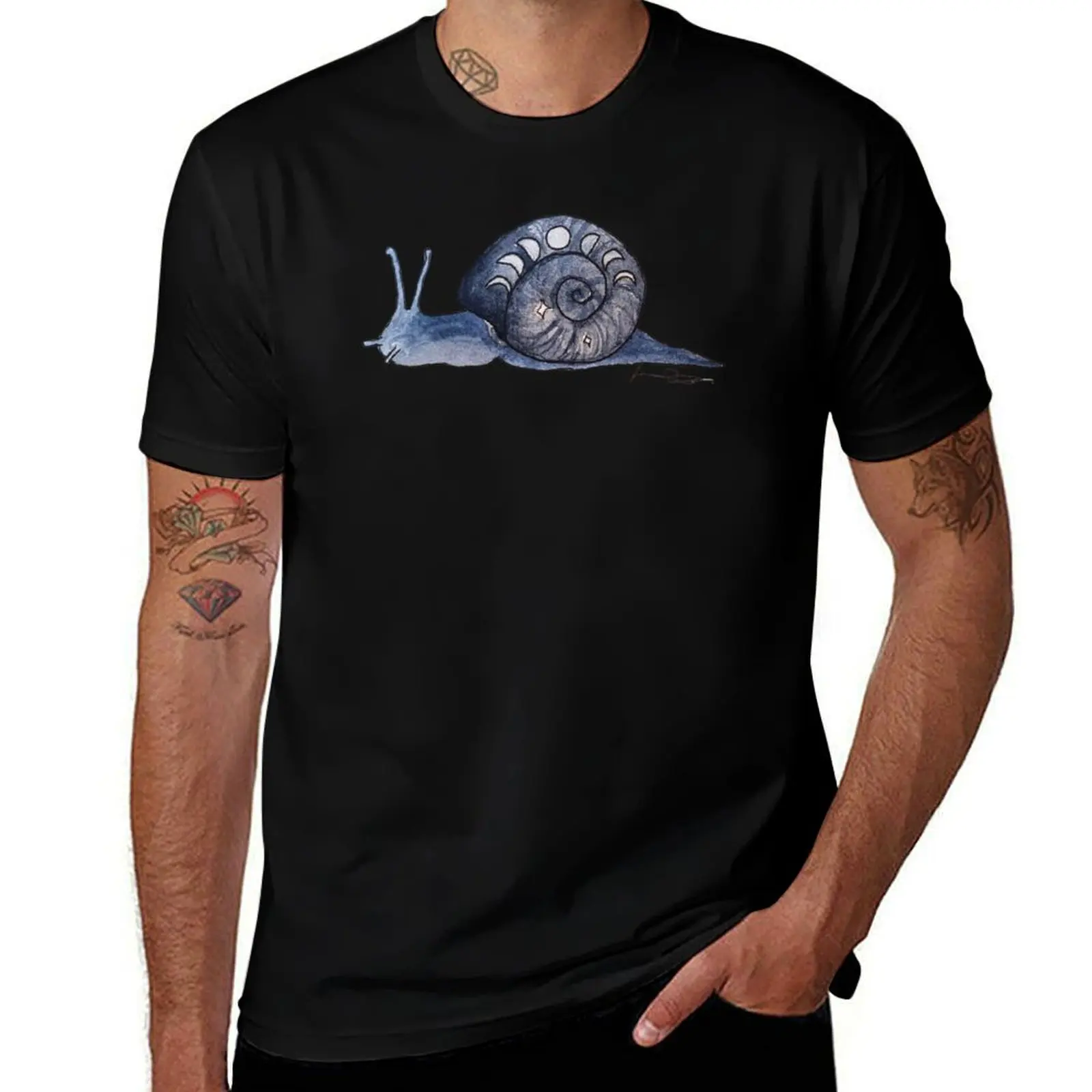 Moon phases snail T-Shirt Holiday Party for Men T-Shirt