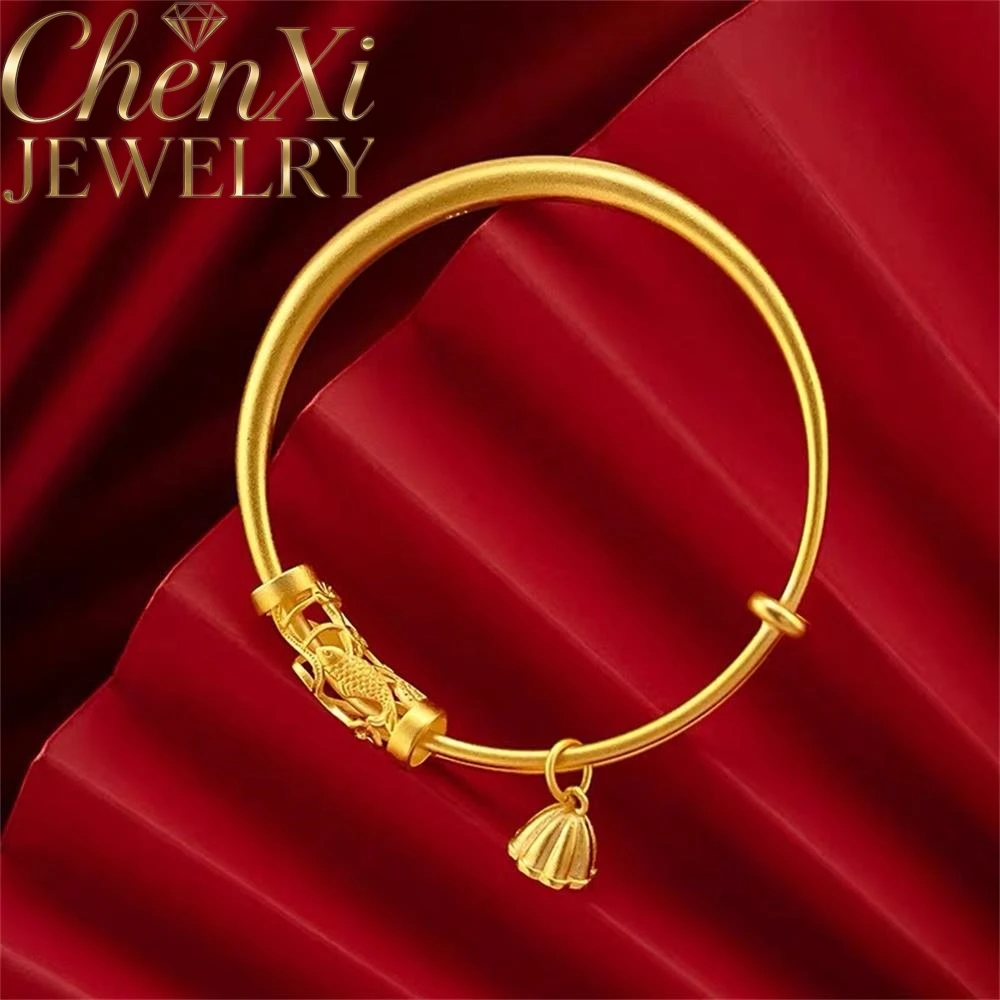 

High-End Sand Gold Lotus Carp Bracelet Luxury Quality Fashion Fine Jewelry Exquisite Elegant Charms Popular Young Gift Blessing