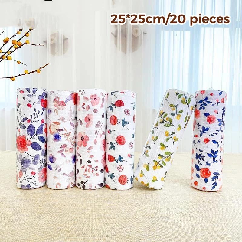 Reusable Non Woven Kitchen Cleaning Cloths With High Water Absorption Cute Prints For Dish Wiping Daily Home Use