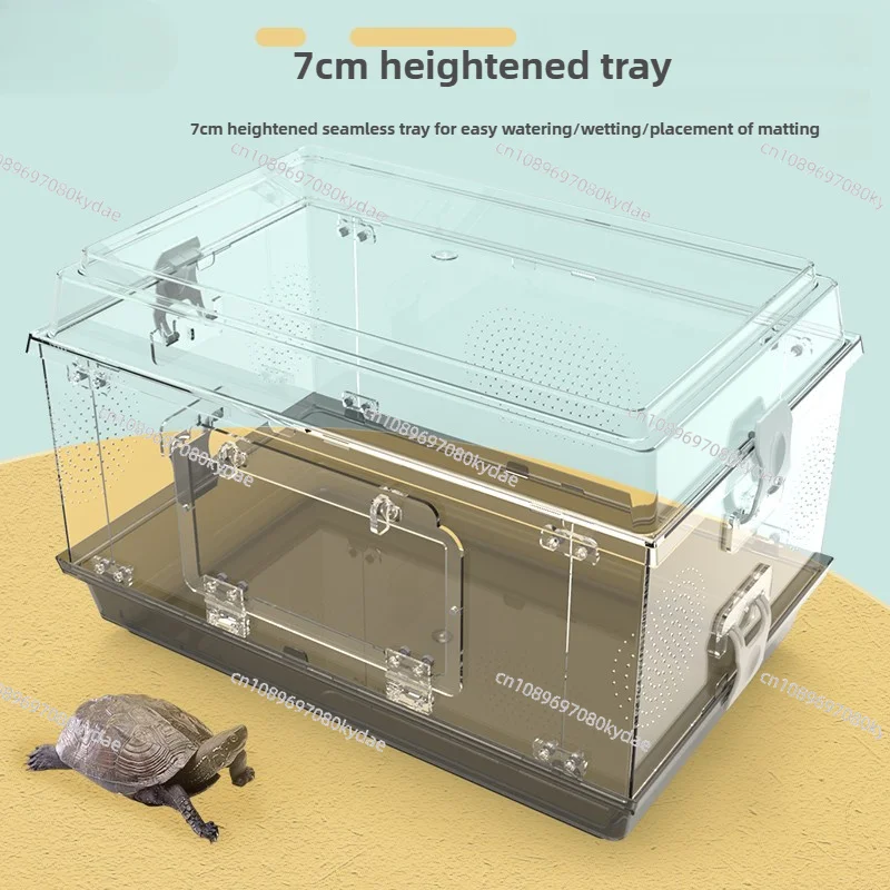 ‌Transparent Reptile Enclosure Escape-Proof Snake Terrarium Easy-Clean Acrylic Cage Panoramic View Pet Habitat view 2