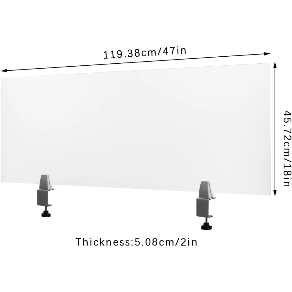 Acrylic Free Standing Screen Privacy Desk 48