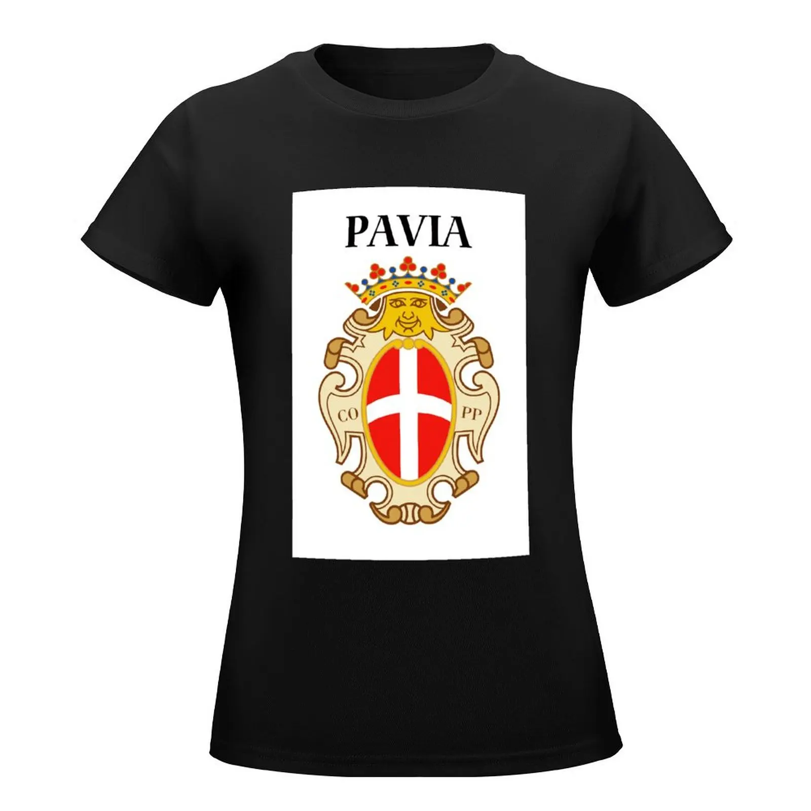 078_2A - PAVIA - COAT OF ARMS T-Shirt summer tops animal print shirt for girls summer top white t-shirt dress for Women sexy