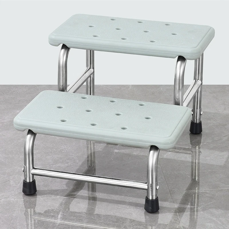 Stainless Steel Step Stool Thickened Step Ladder Medical Grade Footstool Moisture-Proof Anti-Corrosion Heavy Duty Home Use
