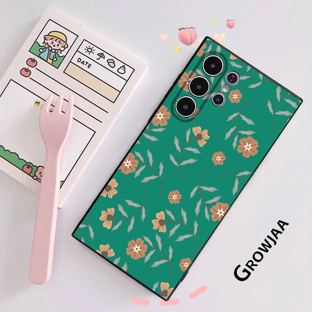 Koreanische Museum Blume Telefon Fall Für Samsung Galaxy S25 S24 S23 S22 S21 S20 Ultra Plus Matt Soft Cover Funda