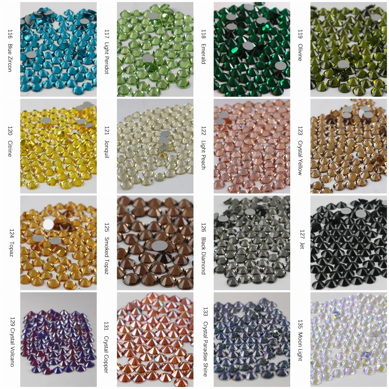 Flat Back Glass Rhinestones Crystal Rhinestone Round Gems Flatback  Loose Gemstones for Crafts Nail Face Art Clothes Jewelry