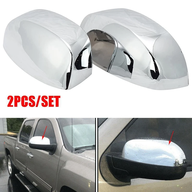 

Chrome Side Rear View Upper Mirror Caps for Silverado Sierra GMC Sierra Truck 2007-2013