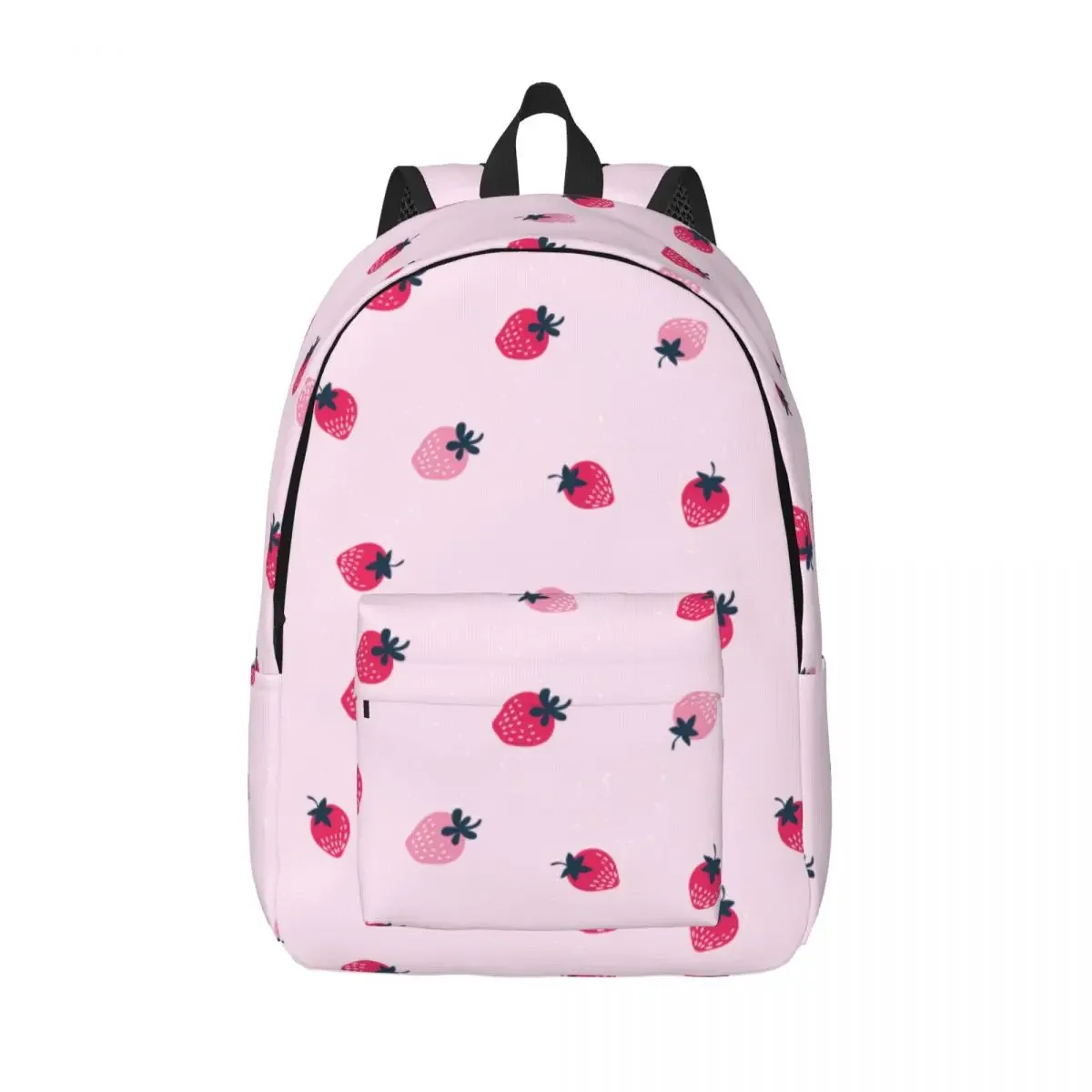 Mochila colorida para adolescentes, morral con fresas, frutas, rosa, escuela media y secundaria, mochila de viaje para estudiantes universitarios