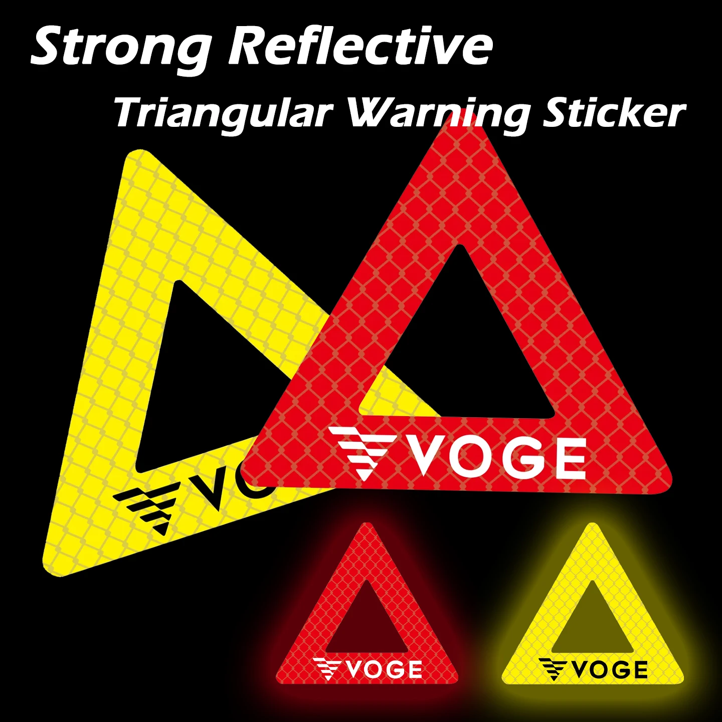 For Voge RR500S 300 Rally DS625X DS800X 900 DSX Strong Reflective Triangular Warning Stickers Motorcycle Moto Accessories Decals