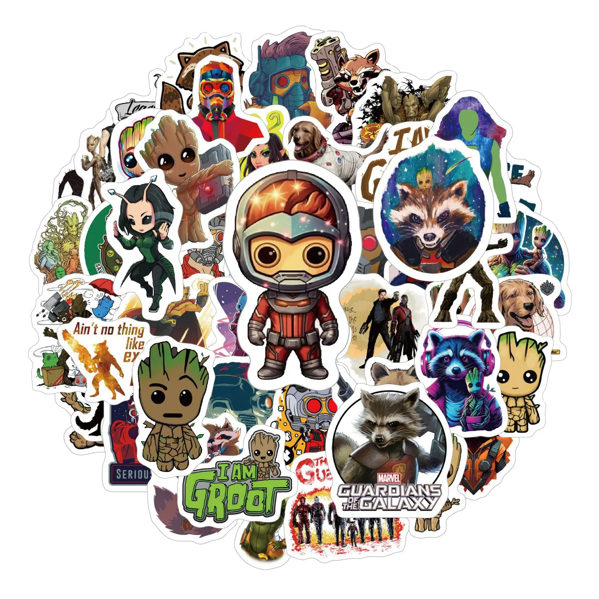 52 pegatinas de dibujos animados de Guardianes de la Galaxia, para maleta, papelería, ordenador portátil, guitarra, teléfono, juguetes clásicos para niños