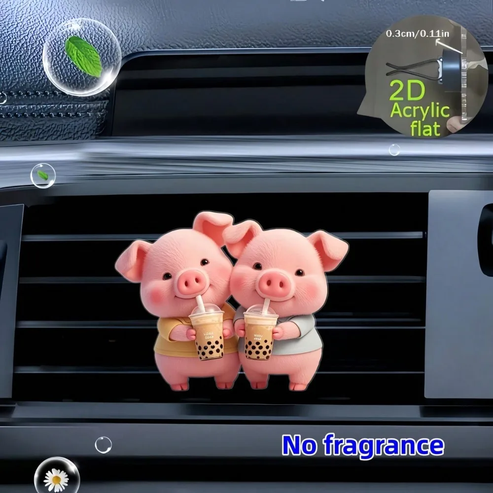 2D Flat Acrylic Cute Car Aroma New Tulip Butterfly Flower Diffuser Stone Car Interior Accessory Craft Car Air Outlet Decoration