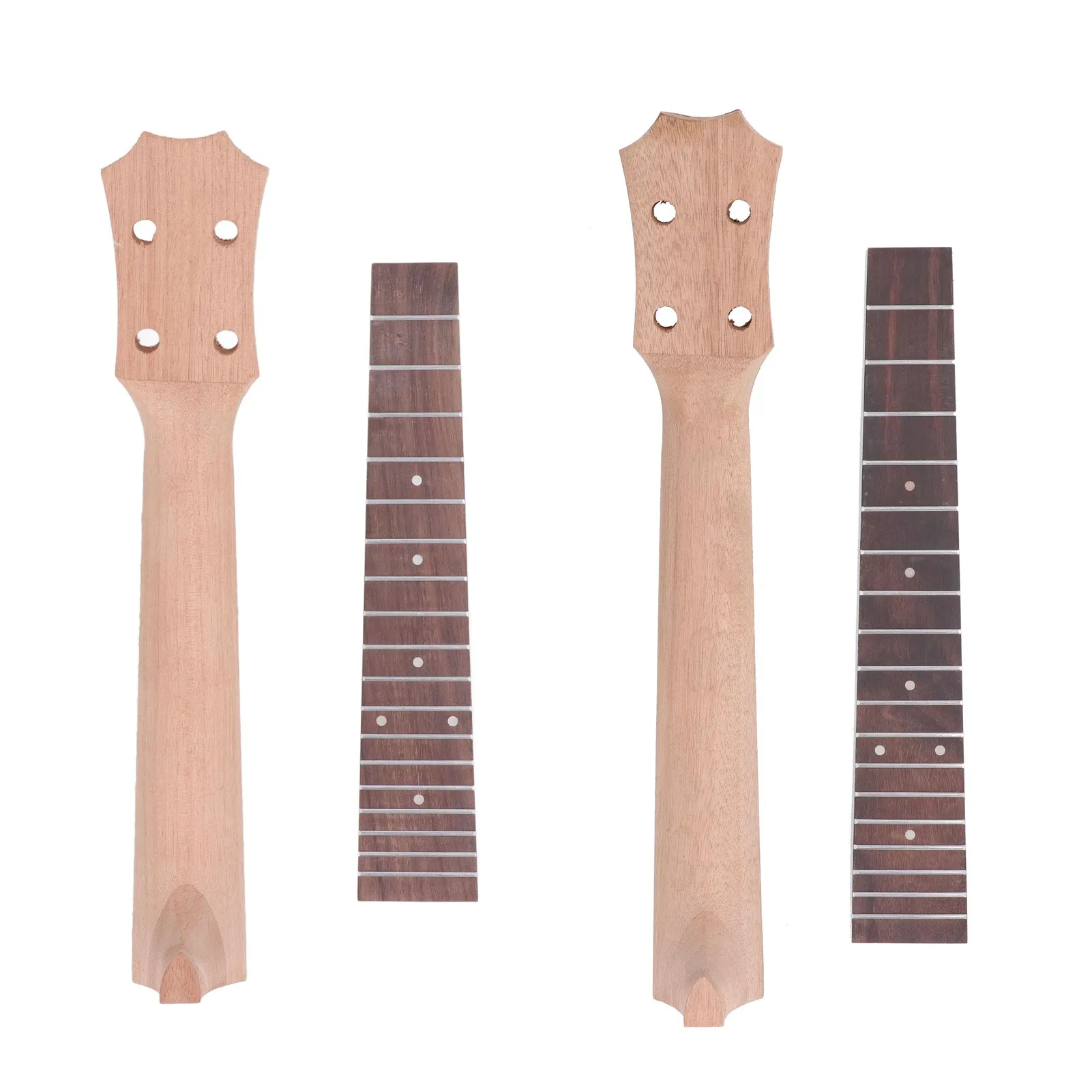 Electric Guitar Ukulele Fretboard Neck Set 23in26in Rosewood Okoume Wood Fingerboard Replacement for 4 String Musical Instrument