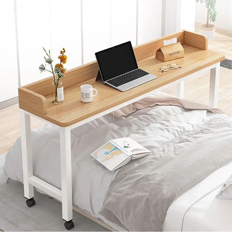 Computer Desk Bed  Bedroom Writing Desk Long Cross Bed Table Multi-functional Removable Lazy Bedside Table